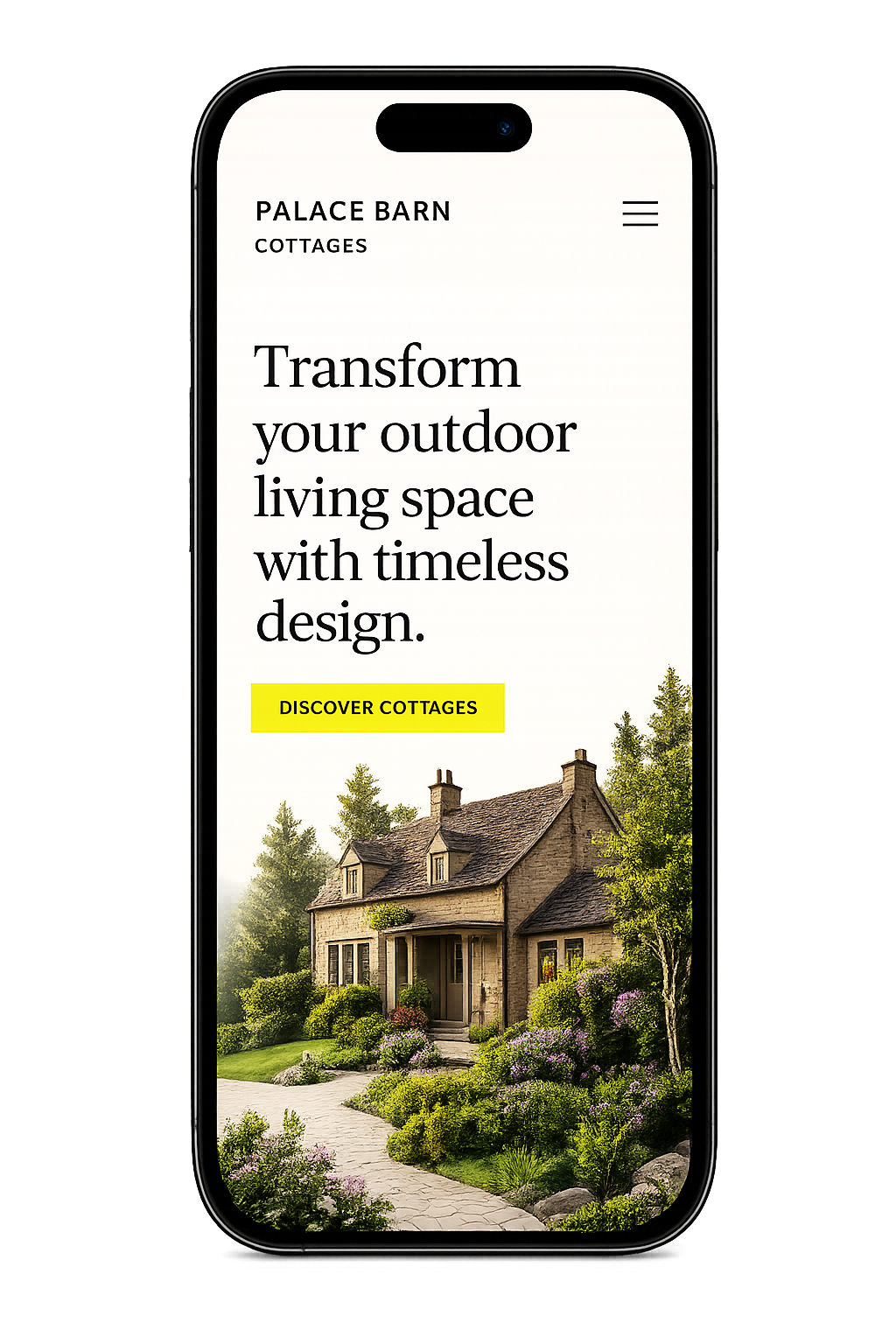 Sorted website mockup preview on a mobile phone.